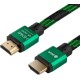 Greenconnect Кабель 0.5m HDMI версия 2.0, HDR 4:2:2, Ultra HD, 4K 60 fps 60Hz/5K*30Hz, 3D, AUDIO, 18.0 Гбит/с, 28/28 AWG, OD7.3mm, тройной экран, BICOLOR нейлон, AL корпус зеленый, GCR-51484