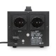 Стабилизатор POWERMAN AVS 1000D, черный, ступенчатый регулятор, цифровые индикаторы уровней напряжения, 1000ВА, 140-260В, максимальный входной ток 7А, 2 евророзетки, IP-20, напольный, 200мм х 150мм х 140мм, 2,3 кг./ Stabilizer POWERMAN AVS 1000D, black,