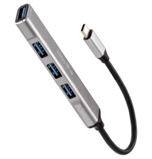 Переходник/ Переходник USB 3.1 Type-C-->USB3.0+3 USB2.0, Aluminum Shell, 0.2м Telecom <TA308C>