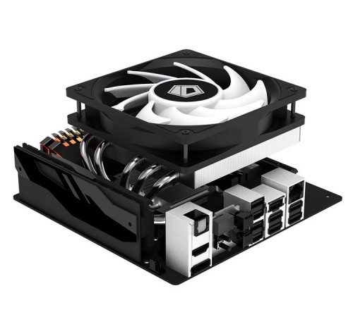 Кулер для процессора ID-COOLING IS-50 MAX RGB V3 LGA1700/1200/115X/AM5/AM4 низкопрофильный высота 77mm (27шт/кор, TDP 130W, PWM, 5 тепл.трубок, RGB FAN 120mm) BOX