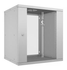  Cabeus WSC-05D-12U55/45 Шкаф телекоммуникационный настенный 19" 12U, серия LIGHT разборный, дверь стекло, цвет серый