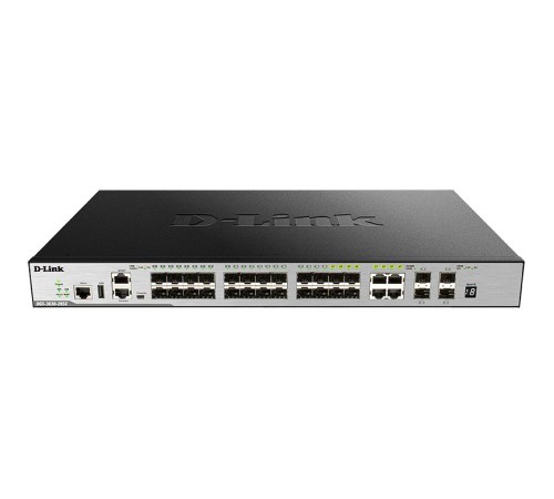 Коммутатор/ DGS-3630-28SC/A1ASI,DGS-3630-28SC/*SI Managed L3 Stackable Switch 20x1000Base-X SFP, 4x10GBase-X SFP+, 4xCombo 1000Base-T/SFP, Surge 6KV, CLI, 1000Base-T Management, RJ45 Console, mini-USB Console, USB, RPS, Alarm RJ-45, Dying Gasp, Standard I