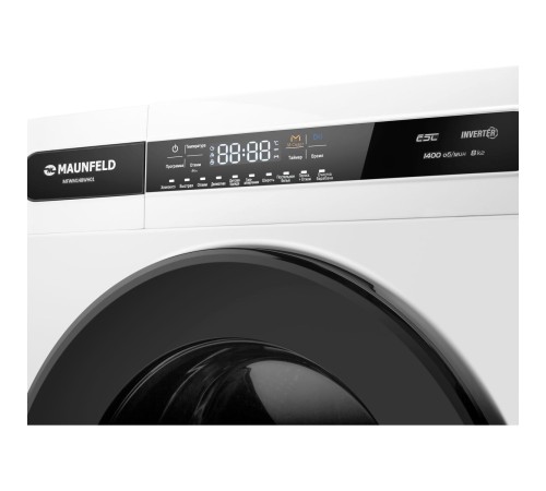 Стиральная машина Maunfeld/ Стиральная машина c инвертором MAUNFELD MFWM148WH01, узкая, фронтальная загрузка, 84.7х45.5х60 см, 10 режимов, загрузка 8 кг, 1400 об.мин, сенсорное управление, защита от детей, дисплей, отсрочка старта, индикация этапов, энерг Стиральная машина Maunfeld/ Стиральная машина c инвертором MAUNFELD MFWM148WH01, узкая, фронтальная загрузка, 84.7х45.5х60 см, 10 режимов, загрузка 8 кг, 1400 об.мин, сенсорное управление, защита от детей, дисплей, отсрочка старта, индикация этапов, энерг