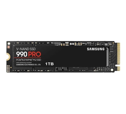 Твердотельный накопитель/ Samsung SSD 990 PRO, 1000GB, M.2(22x80mm), NVMe 2.0, PCIe 4.0 x4, V-NAND TLC, R/W 7450/6900MB/s, IOPs 1 200 000/1 550 000, DRAM buffer 1024MB, TBW 600, DWPD 0.33, with Heatsink (12 мес.) Твердотельный накопитель/ Samsung SSD 990 PRO, 1000GB, M.2(22x80mm), NVMe 2.0, PCIe 4.0 x4, V-NAND TLC, R/W 7450/6900MB/s, IOPs 1 200 000/1 550 000, DRAM buffer 1024MB, TBW 600, DWPD 0.33, with Heatsink (12 мес.)