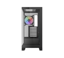 Корпус ПК без блока питания/ Case SAMA V50 Black, Midi-Tower, TG, 4x120mm ARGB, 2xUSB 3.0 + 1xUSB 3.1 Type-C, ATX, mATX, mITX Black