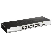 Коммутатор D-Link Управляемый L2 коммутатор, 24x1000Base-T, 2x1000Base-X SFP, защита от статического электричества до 6 кВ, CLI