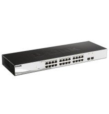 Коммутатор D-Link Управляемый L2 коммутатор, 24x1000Base-T, 2x1000Base-X SFP, защита от статического электричества до 6 кВ, CLI