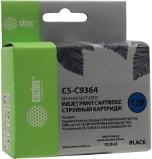 -/ Картридж струйный Cactus CS-C9364 №129 черный (15мл) для HP PS 8053/8753/5943/2573/DJ 5900series