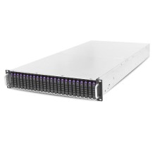 Серверная платформа/ HA202-PV, 2U, 2x2LGA-3647, 24-bay NVMe storage server, 2x canister with 2x 2.5" HDD Cage, 12G EOB 24 port backplane, 1300W HRP platinum, Pavo, Intel® Xeon® Scalable Processors, 16x DDR4 RDIMM, Intel PCH C622, 2x 10G SFP, MAX I/O 
