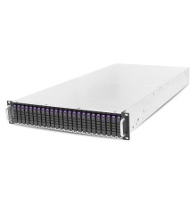 Серверная платформа/ HA202-PV, 2U, 2x2LGA-3647, 24-bay NVMe storage server, 2x canister with 2x 2.5" HDD Cage, 12G EOB 24 port backplane, 1300W HRP platinum, Pavo, Intel® Xeon® Scalable Processors, 16x DDR4 RDIMM, Intel PCH C622, 2x 10G SFP, MAX I/O 