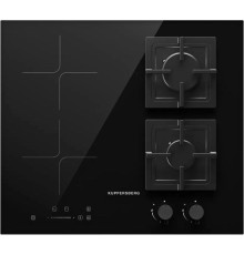 Комбинированная варочная поверхность Kuppersberg/ Комбинированная варочная поверхность Kuppersberg, индукция/газ, High-Tech, 59 см, 9 уровней мощности, блокировка управления, автоматическое отключение, таймер, Booster, слайдерное/механическое управление,