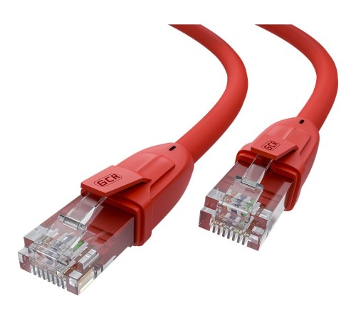GCR Патч-корд прямой 0.5m UTP кат.6, красный, 24 AWG, ethernet high speed, RJ45, T568B, GCR-52704