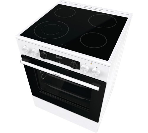 Плита GORENJE/ Тип плиты: электрическая, Тип варочной поверхности: стеклокерамическая, Цвет: белый, Гриль: Есть, Ширина, см: 60