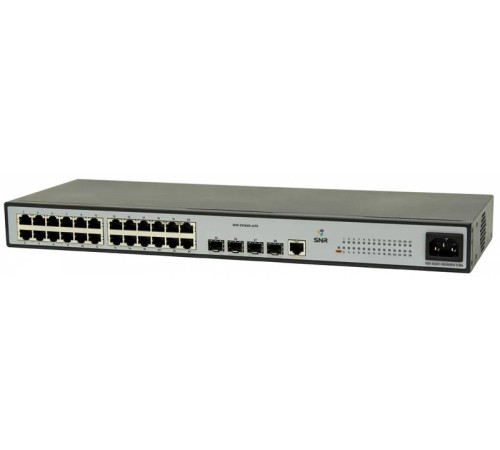 Коммутатор SNR Управляемый коммутатор уровня 2, 24 порта 10/100/1000Base-T и 4 порта 100/1000BASE-X (SFP)