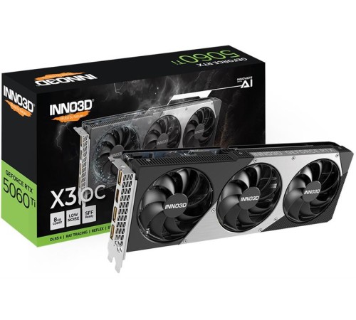 Видеокарта INNO3D RTX 5060 Ti X3 OC//RTX5060Ti, HDMI, DP*3, 8G,D7