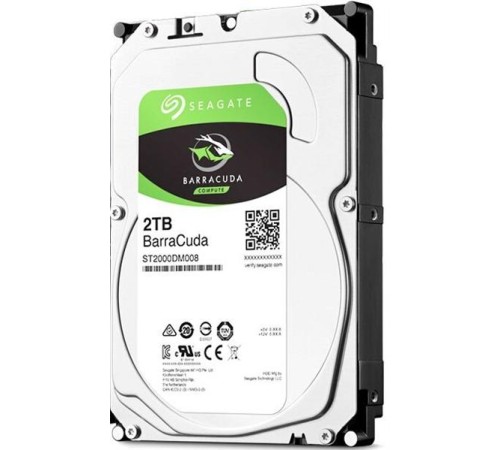 Жесткий диск Seagate Barracuda HDD 3.5" SATA 2Tb, 7200 rpm, 256Mb buffer, 512e/4kn, SMR, ST2000DM008, 1 year, (аналог ST2000DM006)