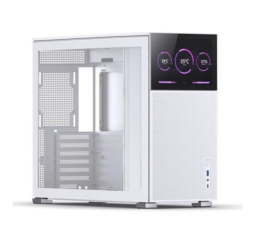 Корпус без блока питания/ Case JONSBO D41 MESH SCREEN, Midi-Tower, TG, no fan, 1xUSB-A 3.2 + 1xUSB-C 3.2, ATX, mATX White