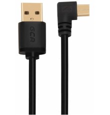 Greenconnect Кабель 0.15m USB 2.0, AM/microB 5pin угловой, черный, 28/28 AWG, экран, армированный, морозостойкий, GCR-UA8AMCB6-BB2S-0.15m