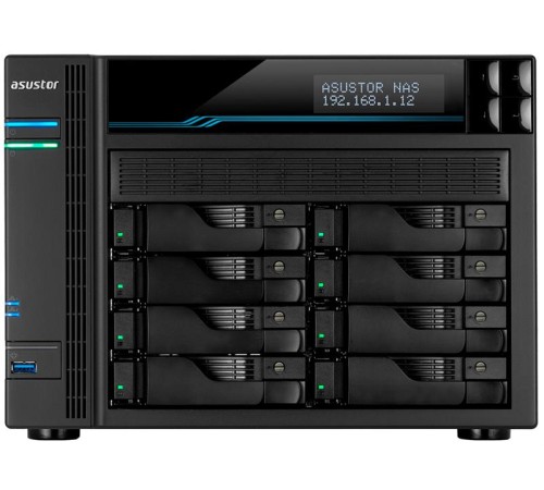 сетевое хранилище ASUSTOR AS6508T 8-Bay NAS/Media player/Intel Atom C3538 2,1GHz(Quad-Core), 8GB SO-DIMM DDR4, noHDD(HDD,SSD),/2x10GbE+2x2,5Gbe(LAN)/2xUSB3.2,HDMI/M.2/4ip camera license
