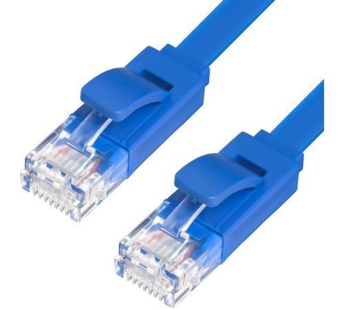 Greenconnect Патч-корд PROF плоский прямой 1.5m, UTP медь кат.6, синий, 30 AWG, GCR-LNC621-1.5m ethernet high speed 10 Гбит/с, RJ45, T568B Greenconnect Патч-корд PROF плоский прямой 1.5m, UTP медь кат.6, синий, 30 AWG, GCR-LNC621-1.5m ethernet high speed 10 Гбит/с, RJ45, T568B