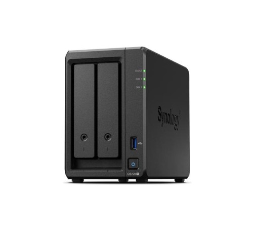Система хранения данных Synology QC 2,6GhzCPU/2GB(32)/RAID0,1,10,5,6/upto 2HP HDD SATA(3.5', 2.5')upto 7 (1xDX517)/1xUSB3.2/2xGbE/iSCSI/2xIPcam(up to40)/1xPCIe 3.0/1xPS/1YW (repl DS720+)''