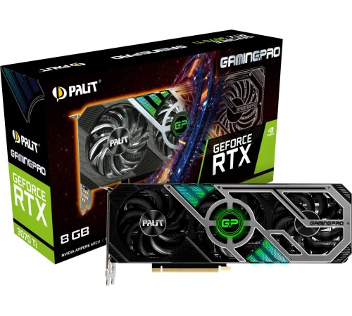 Видеокарта Palit RTX3070Ti GAMINGPRO 8GB GDDR6X 256bit 3-DP HDMI (Вскрытая упаковка) Видеокарта Palit RTX3070Ti GAMINGPRO 8GB GDDR6X 256bit 3-DP HDMI (Вскрытая упаковка)