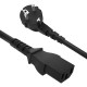 GCR Кабель питания PROF 1.0m, Евровилка угловая - С13, 3*1,0mm, черный, GCR-54375