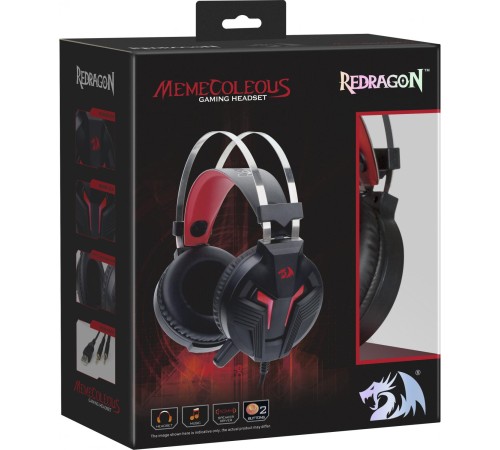 Redragon Игровая гарнитура Memecoleous черный+красный, кабель 1.8 м Redragon Игровая гарнитура Memecoleous черный+красный, кабель 1.8 м