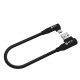 GCR Кабель PREMIUM 0.15m MicroUSB угловой для PowerBank, силикон белый, AL case черный, GCR-53908