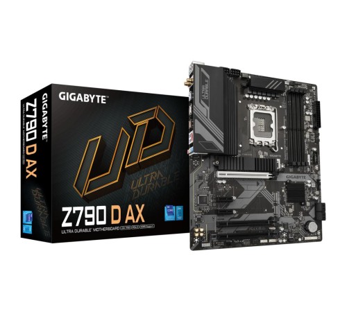 Материнская плата/ MB GIGABYTE INTEL Z790 s1700, 4xDDR5(192GB), HDMI 2.1/DP, 1xPCIe 5.0x16, 1xPCIe 4.0x16, 1xPCIe 3.0x16, 2xPCIe 3.0, 1xLAN (2.5GbE), Wi-Fi, BT, 4xSATA 6Gb/s, 3xM.2, 1xUSB-C, 5xUSB 3.2, 2xUSB 2.0, 1xPS/2, ATX Материнская плата/ MB GIGABYTE INTEL Z790 s1700, 4xDDR5(192GB), HDMI 2.1/DP, 1xPCIe 5.0x16, 1xPCIe 4.0x16, 1xPCIe 3.0x16, 2xPCIe 3.0, 1xLAN (2.5GbE), Wi-Fi, BT, 4xSATA 6Gb/s, 3xM.2, 1xUSB-C, 5xUSB 3.2, 2xUSB 2.0, 1xPS/2, ATX