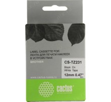 -/ Картридж ленточный Cactus CS-TZ231 TZe-231 черный для Brother 1010/1280/1280VP/2700VP