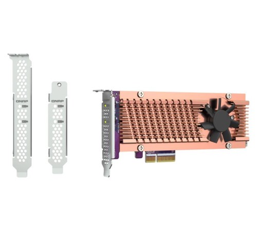 Плата расширения/ QNAP QM2-2P-344A 2 x M.2 22110 or 2280 PCIe (Gen3 x4) NVMe SSD slots, Low-profile flat and Full-height brackets included.