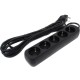 Удлинитель с заземлением Defender M550 5.0 м, 5 розеток, черный/ Power supply grounded Defender M550 5.0 m, 5 outlets, black