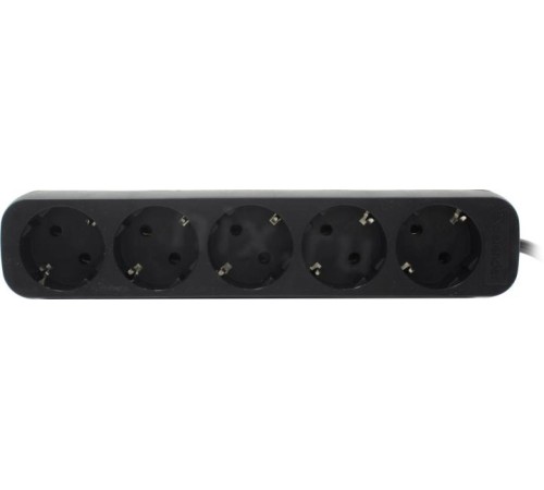 Удлинитель с заземлением Defender M550 5.0 м, 5 розеток, черный/ Power supply grounded Defender M550 5.0 m, 5 outlets, black