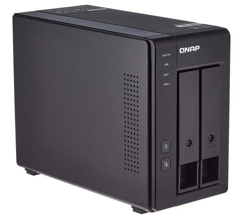 Полка расширения сетевого хранилища без дисков/ channel QNAP DAS TR-002 2-Bay 2.5/3.5 SATA  Type-C USB 3.1 Gen 1 (5 Gb/s ) Direct Attached Storage with Hardware RAID