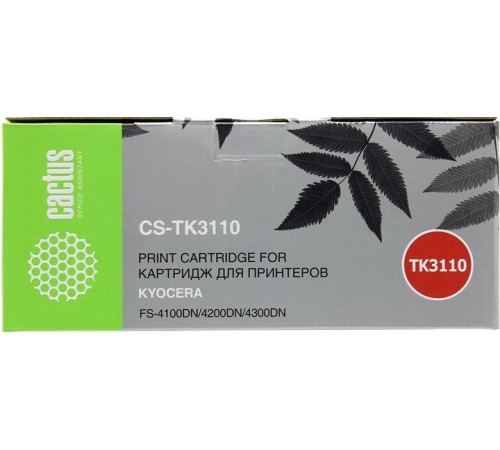 -/ Картридж лазерный Cactus CS-TK3110 TK-3110 черный (15500стр.) для Kyocera Ecosys FS-4100DN/4200DN/43