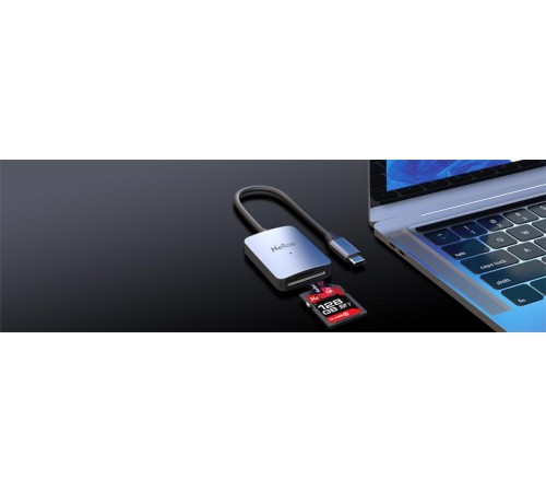 Кардридер  Netac Flash card reader WK12, USB3.0 Type-C to mSD/SD (repl. NT09WK12-30GR)