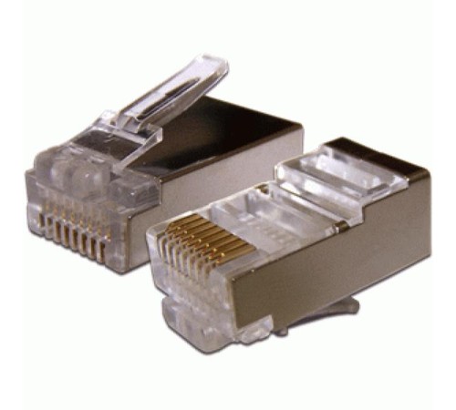 Коннектор RJ45 STP 8P8C, универсальный, cat.6A, 100 шт. Коннектор RJ45 STP 8P8C, универсальный, cat.6A, 100 шт.