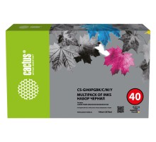 -/ Чернила Cactus CS-GI40PGBK/C/M/Y голубой/пурпурный/желтый/черный набор350мл для Canon Pixma G5040/G6