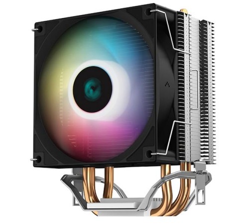 Кулер для процессора DEEPCOOL AG300 LED LGA1700/1200/115X/AM5/AM4 (36шт/кор, TDP 150Вт, PWM, Multi-Color LED Lighting, Fan 92mm, 3 тепл. Трубки прямого контакта) RET (R-AG300-BKLNMN-G)