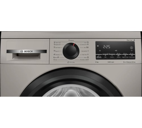 Отдельностоящая стиральная машина BOSCH Serie 4, отдельностоящая стиральная машина, 850x595x470 мм,1400 об/мин,загрузка 8 кг, дисплей,таймер,класс энергоэффективности А+++,цвет серебристый. Пр-во Китай Отдельностоящая стиральная машина BOSCH Serie 4, отдельностоящая стиральная машина, 850x595x470 мм,1400 об/мин,загрузка 8 кг, дисплей,таймер,класс энергоэффективности А+++,цвет серебристый. Пр-во Китай