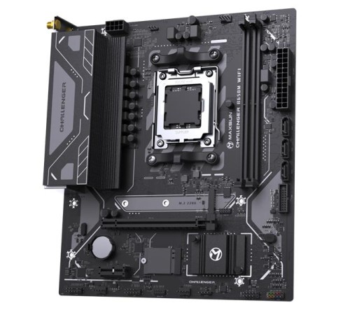 Материнская плата MAXSUN MS-Challenger B650M WIFI, AM5, B650, 2*DDR5, 3*SATA3, M.2, 4*USB 3.2, 2*USB 2.0, 1*PCIEx16, 1*PCIEx1, DP+HDMI, mATX