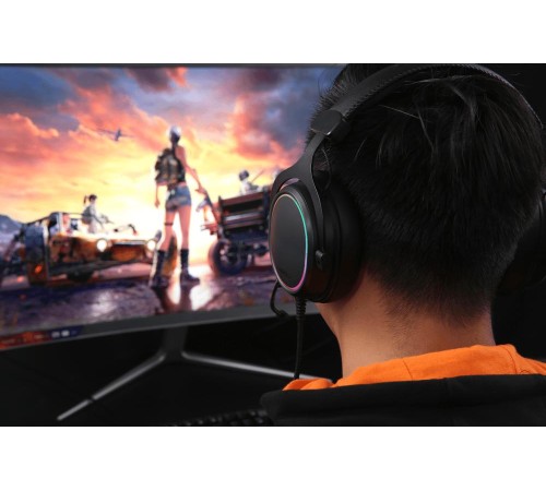 Гарнитура игровая проводная Dareu EH925s Pro Black (черный), подсветка RGB, съемный микрофон с шумоподавлением, подключение USB, длина кабеля 2,2м Гарнитура игровая проводная Dareu EH925s Pro Black (черный), подсветка RGB, съемный микрофон с шумоподавлением, подключение USB, длина кабеля 2,2м