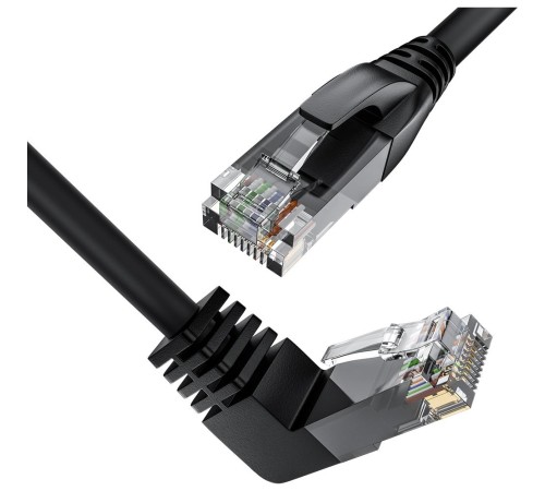 GCR Патч-корд прямой 10.0m UTP кат.5e, черный, верхний угол, литой, ethernet high speed, RJ45, T568B GCR Патч-корд прямой 10.0m UTP кат.5e, черный, верхний угол, литой, ethernet high speed, RJ45, T568B