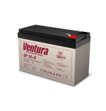 Батарея Ventura серия GP, GP12-9, напряжение  12B, емкость 9Ач (разряд 20 часов), макс. ток заряда 2.25А,  свинцово-кислотная типа AGM,  клеммы  T2, ДШВ  151х65х100мм, вес 2.5кг/ Ventura battery GP series, GP12-9, voltage 12V, capacity 9Ah (discharge 20 h