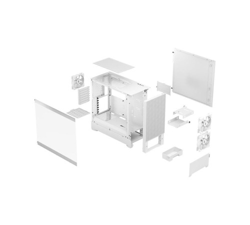 Корпус ПК без блока питания/ Case Fractal Design Pop Air RGB TG Clear Tint, Midi-Tower, 3x120mm RGB, 2xUSB-A 3.2 ATX, mATX, mITX White