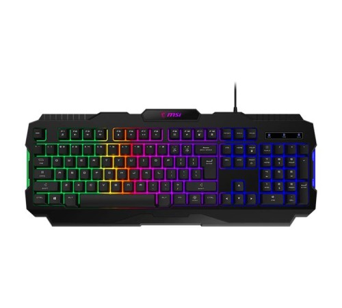 клавиатура проводная Keyboard MSI FORGE GK100, Wired, RGB lighting, Anti-ghosting Capability, Black