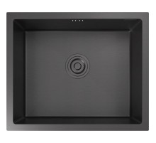 Кухонная мойка GRANFEST 5344 PVD graphite 1 чаша 480*390*205, монтаж: универсальный, материал: нержавеющая сталь, цвет: графит