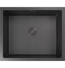 Кухонная мойка GRANFEST 5344 PVD graphite 1 чаша 480*390*205, монтаж: универсальный, материал: нержавеющая сталь, цвет: графит