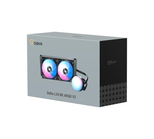 Система водяного охлаждения Ocypus Delta L24 BK ARGB V2, 240mm, ARGB Pump,2x120mm ARGB fans, LGA115X/1200/1700/18XX, AM4/AM5